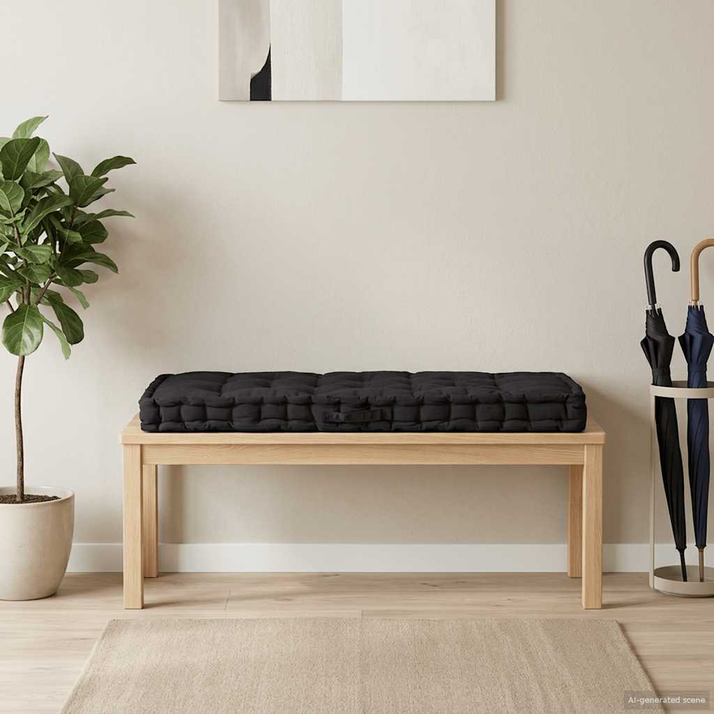 Palettenkissen Baumwolle 120×80×10 cm Schwarz