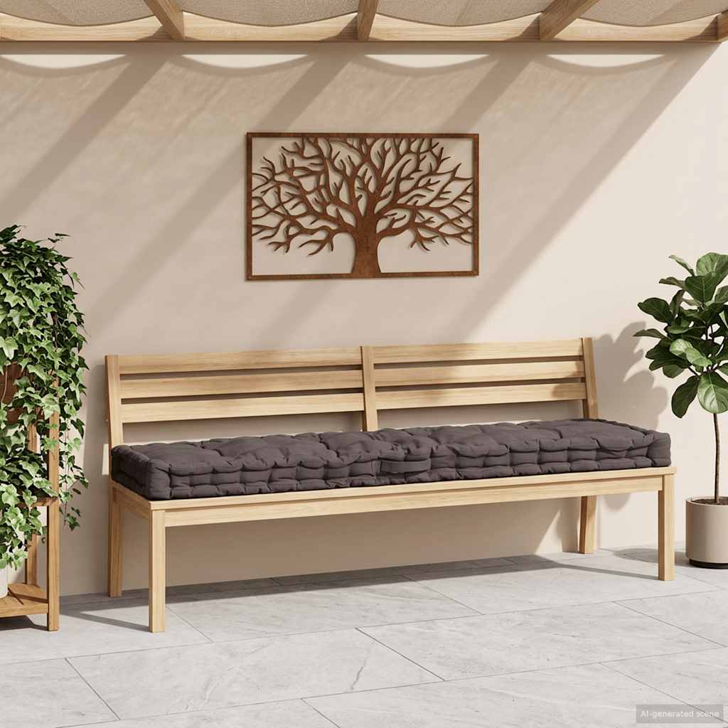 Palettenkissen Baumwolle 120×40×7 cm Anthrazit