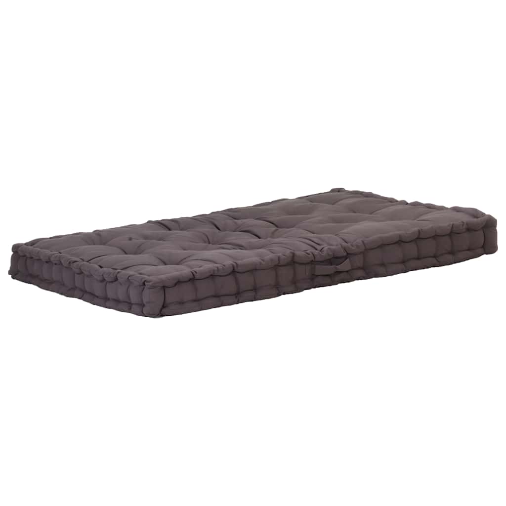 Palettenkissen Baumwolle 120×80×10 cm Anthrazit