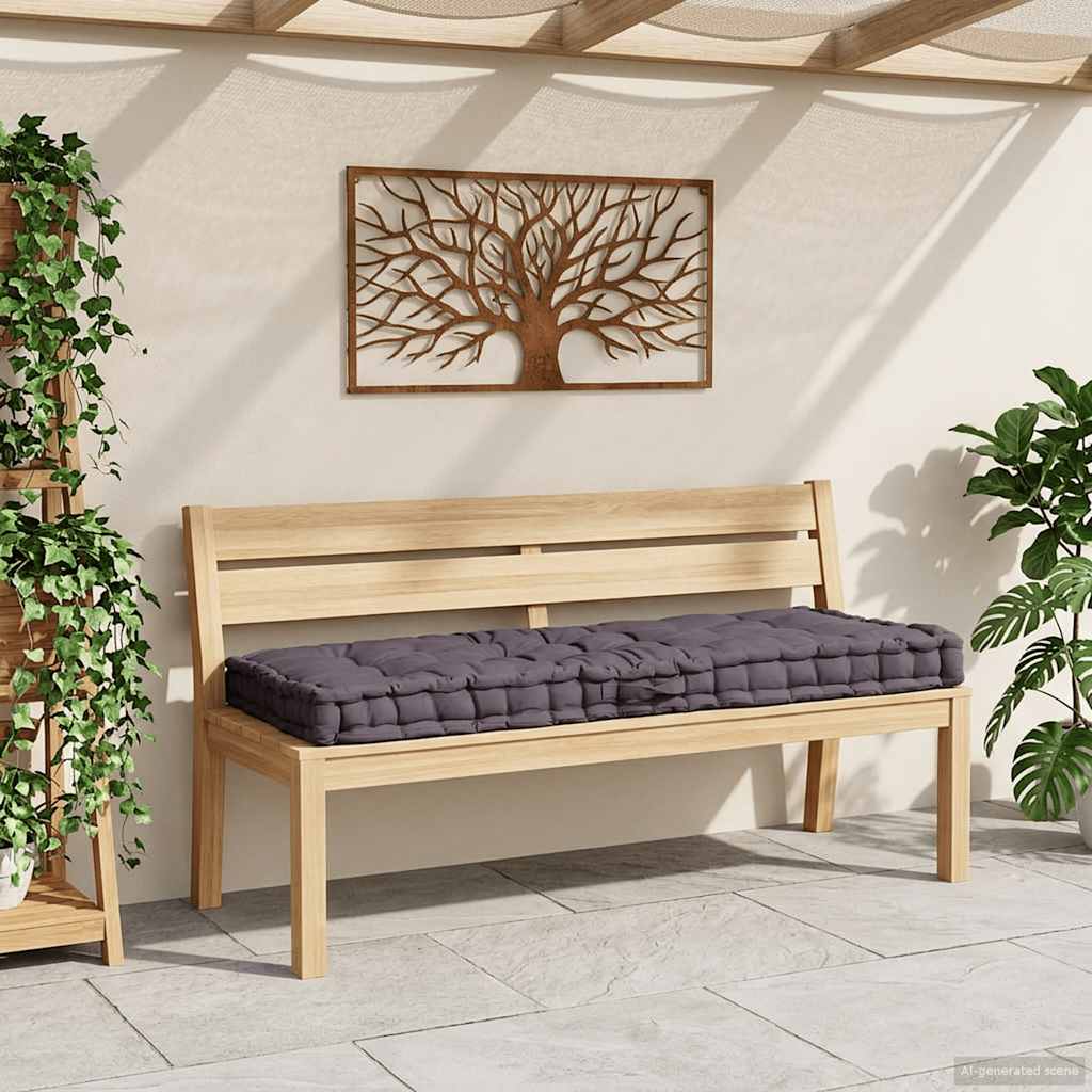 Palettenkissen Baumwolle 120×80×10 cm Anthrazit