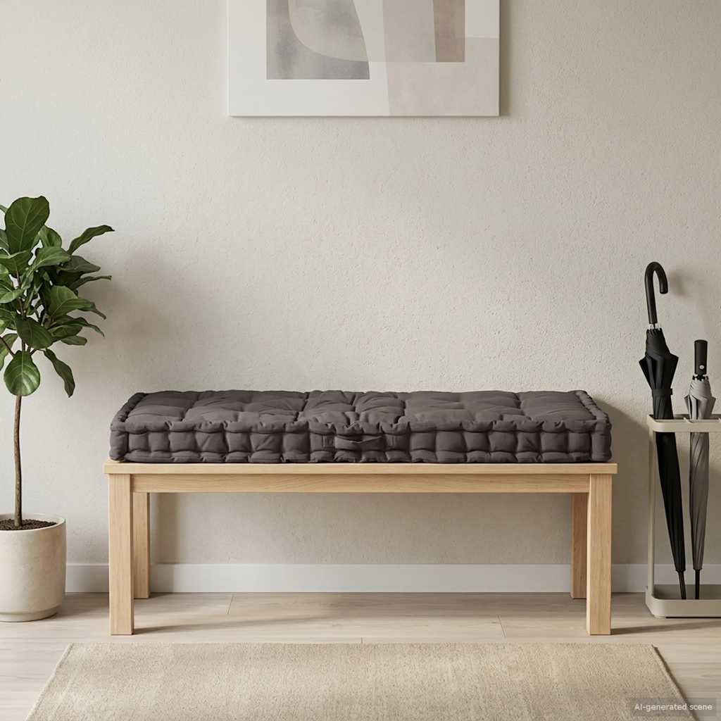 Palettenkissen Baumwolle 120×80×10 cm Anthrazit