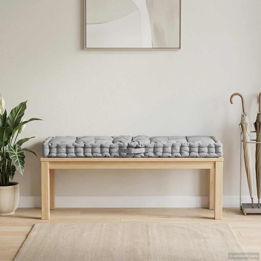 Palettenkissen Baumwolle 120×40×7 cm Grau