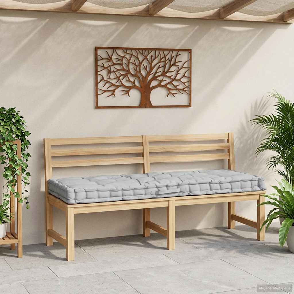 Palettenkissen Baumwolle 120×80×10 cm Grau