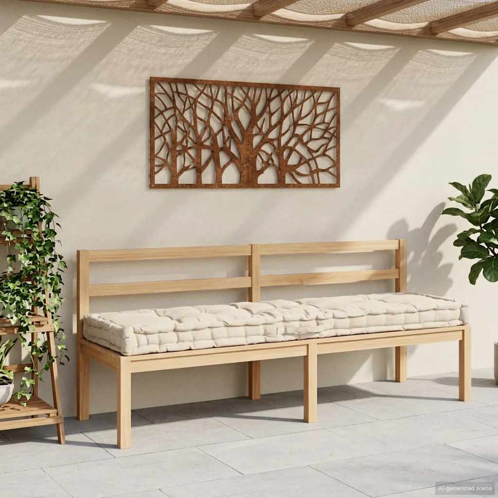 Palettenkissen Baumwolle 120×40×7 cm Beige