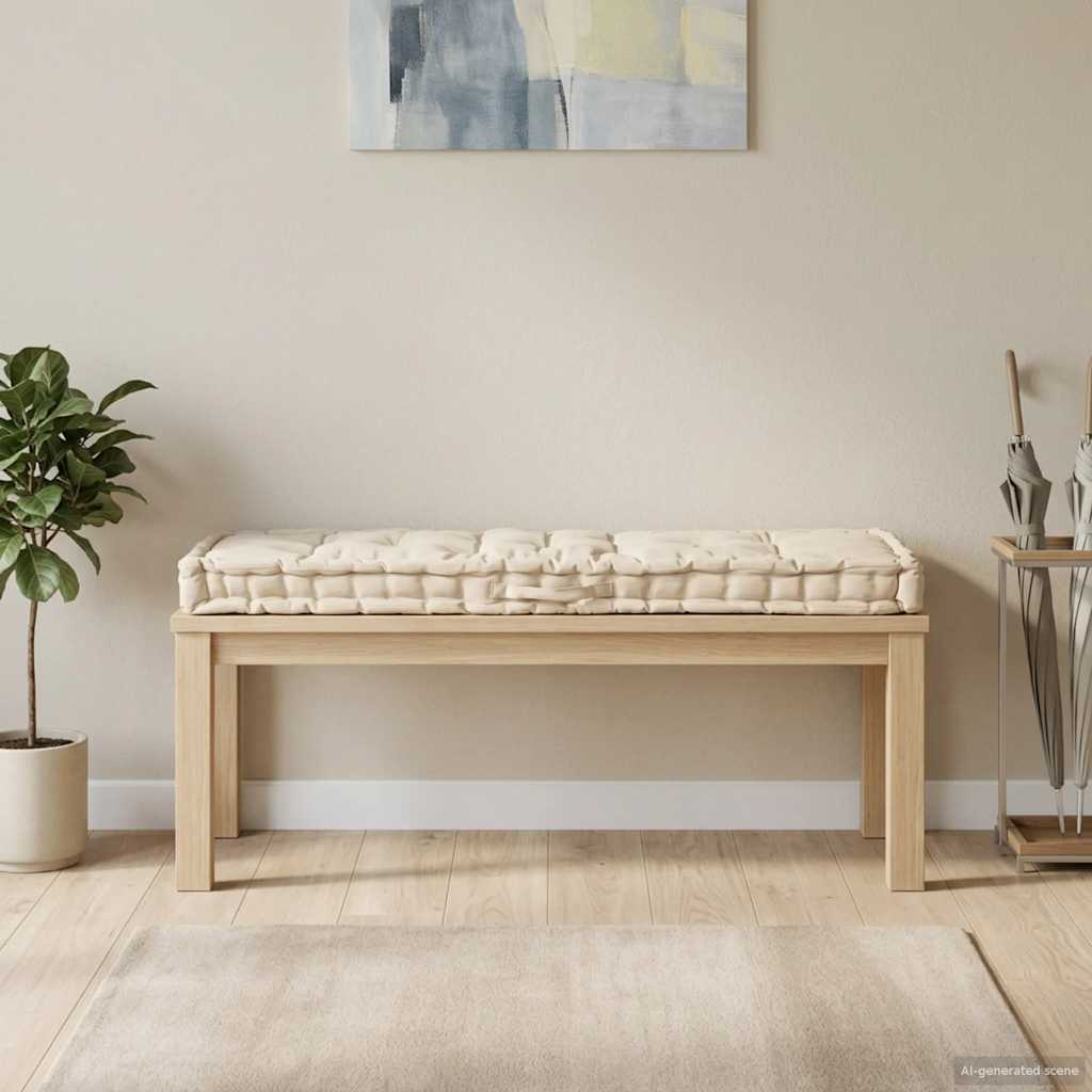 Palettenkissen Baumwolle 120×40×7 cm Beige