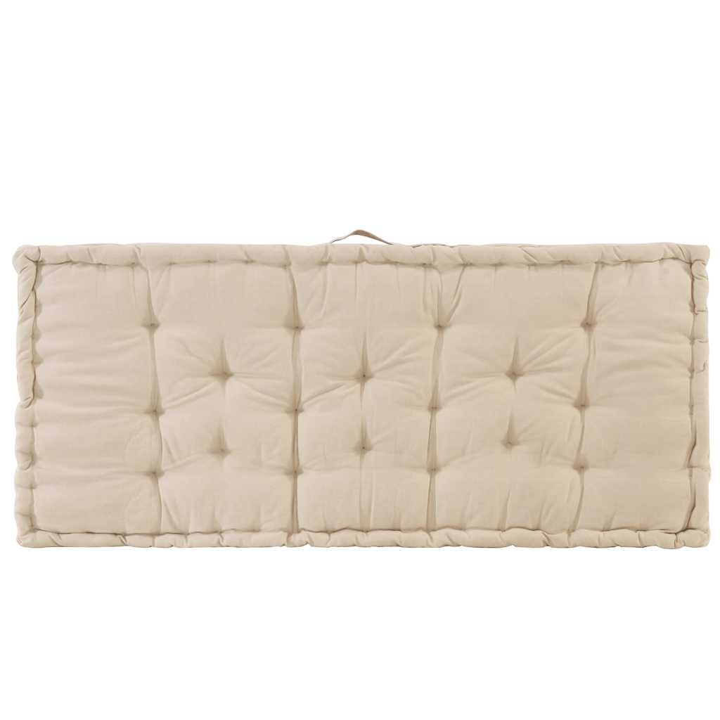 Palettenkissen Baumwolle 120×80×10 cm Beige
