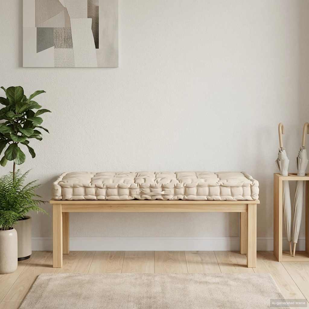 Palettenkissen Baumwolle 120×80×10 cm Beige