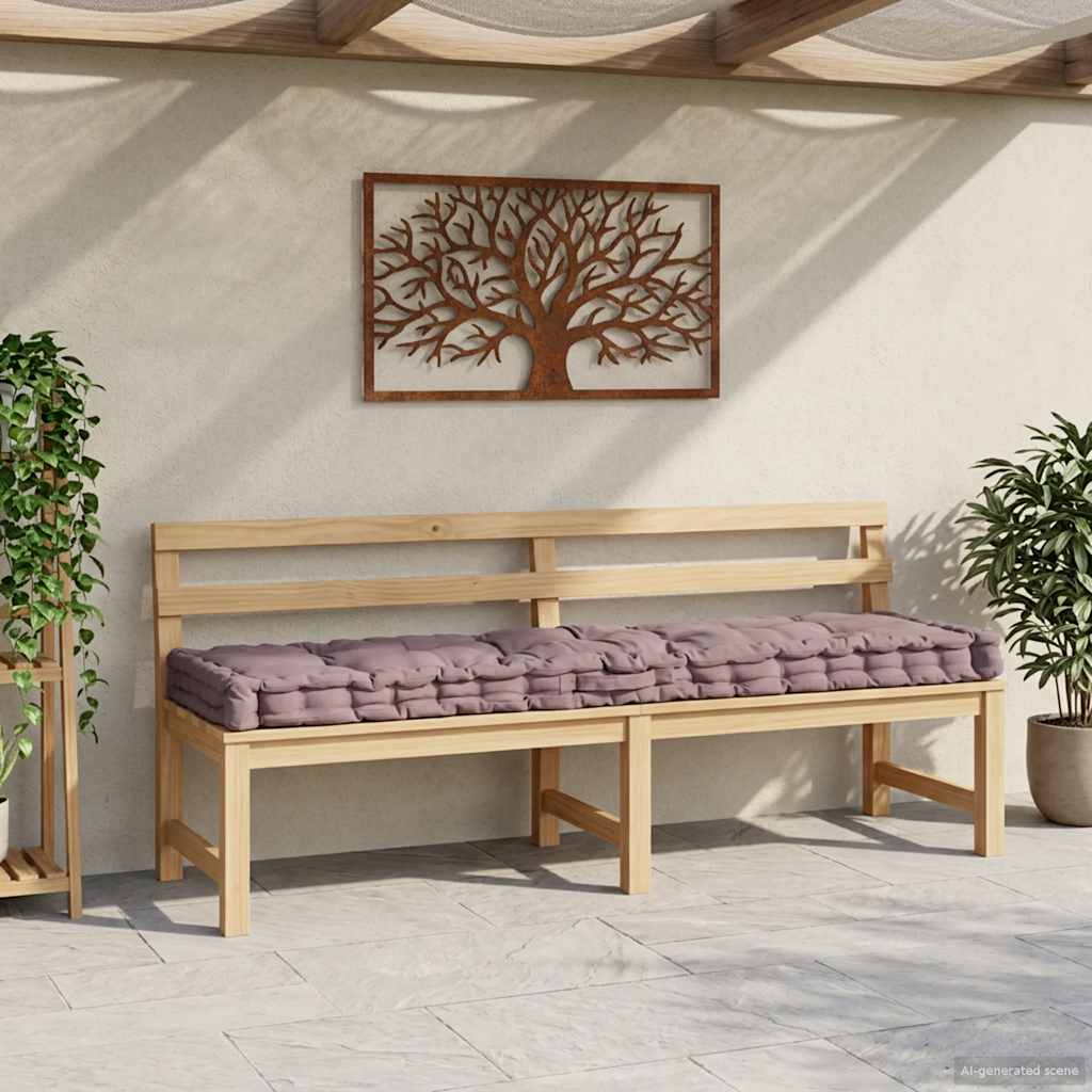 Palettenkissen Baumwolle 120×40×7 cm Taupe