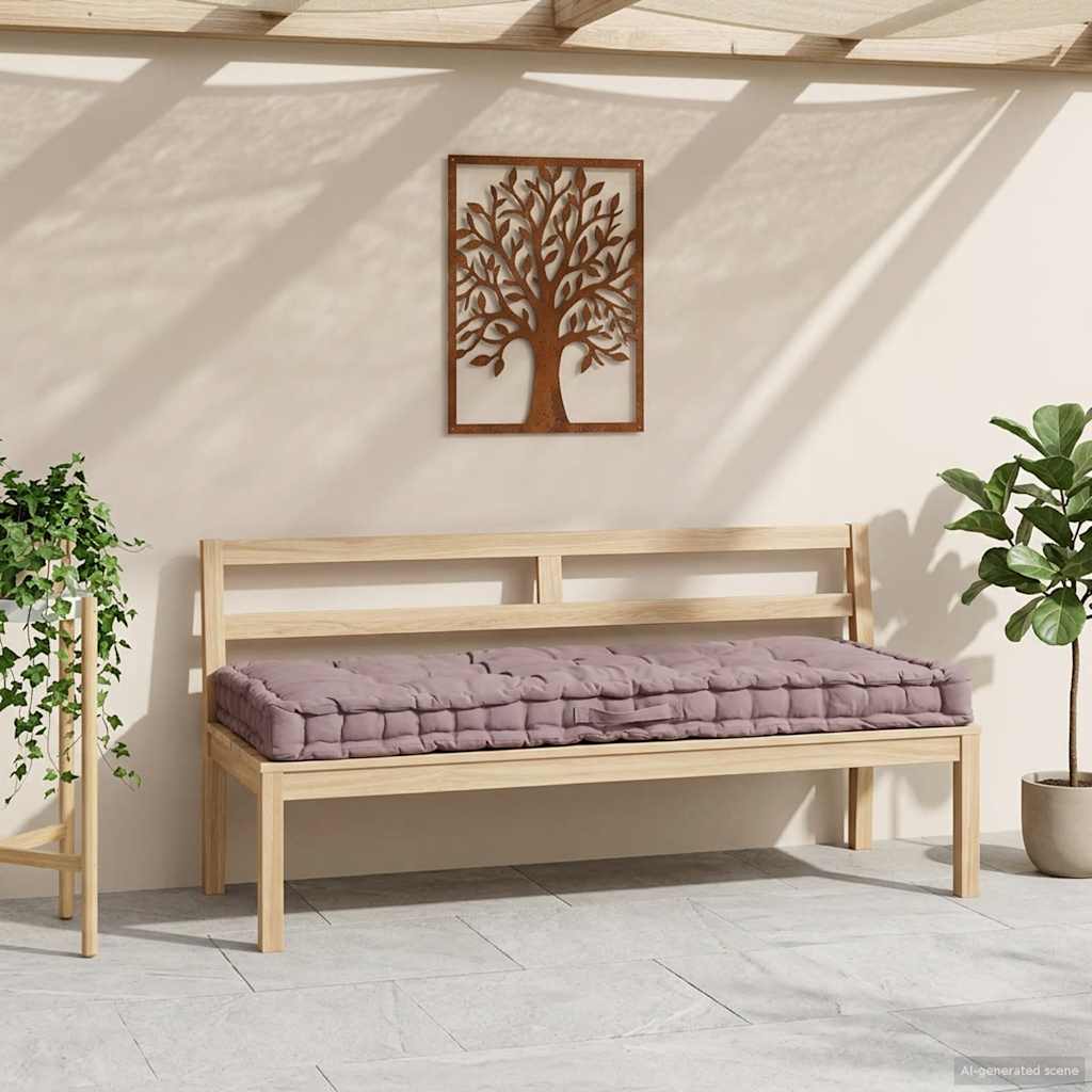 Palettenkissen Baumwolle 120×80×10 cm Taupe