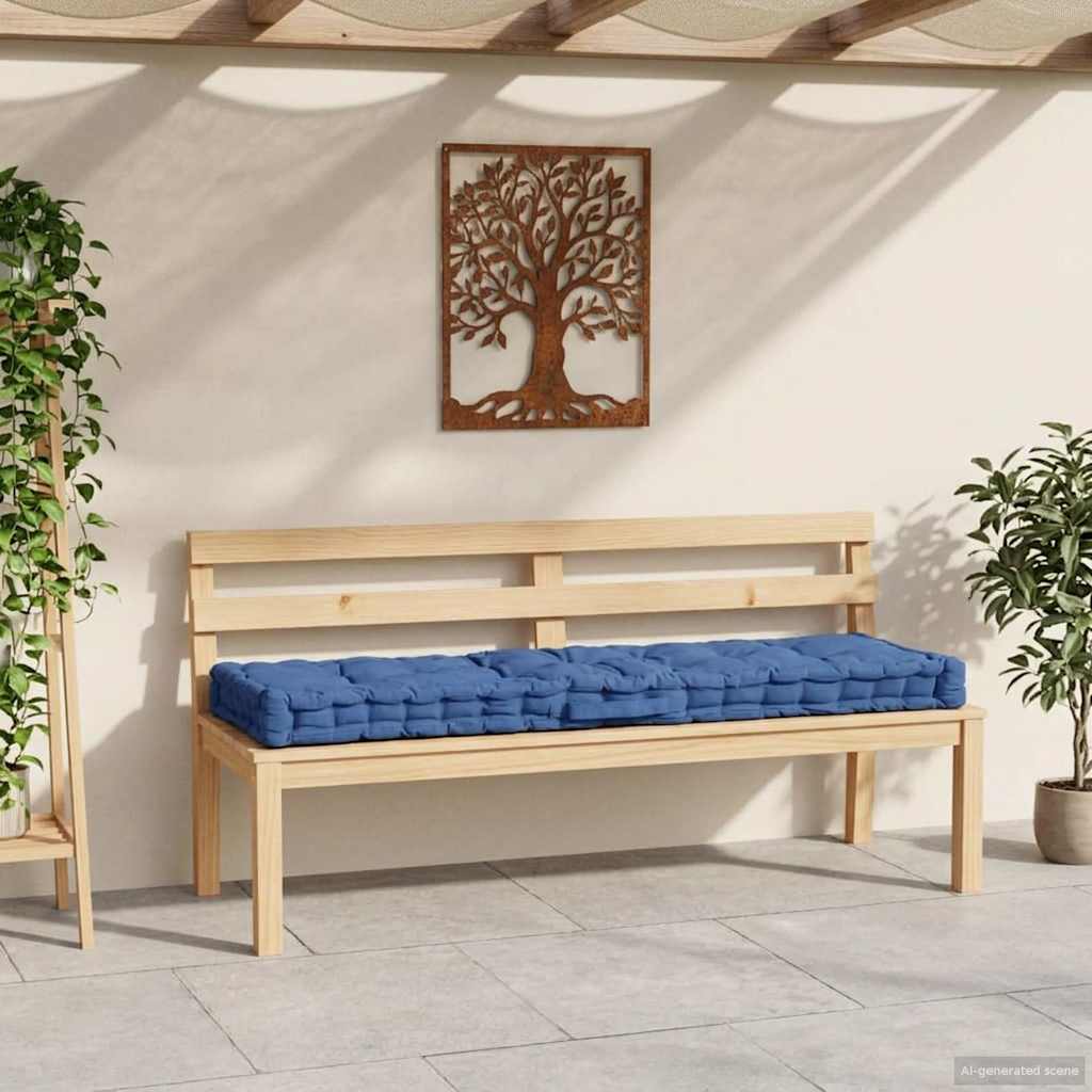 Palettenkissen Baumwolle 120×40×7 cm Hellblau