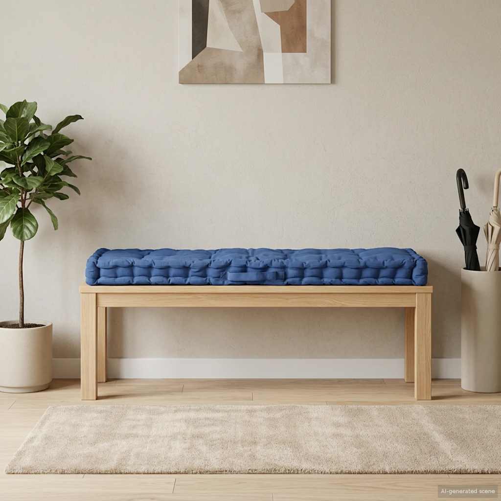 Palettenkissen Baumwolle 120×40×7 cm Hellblau