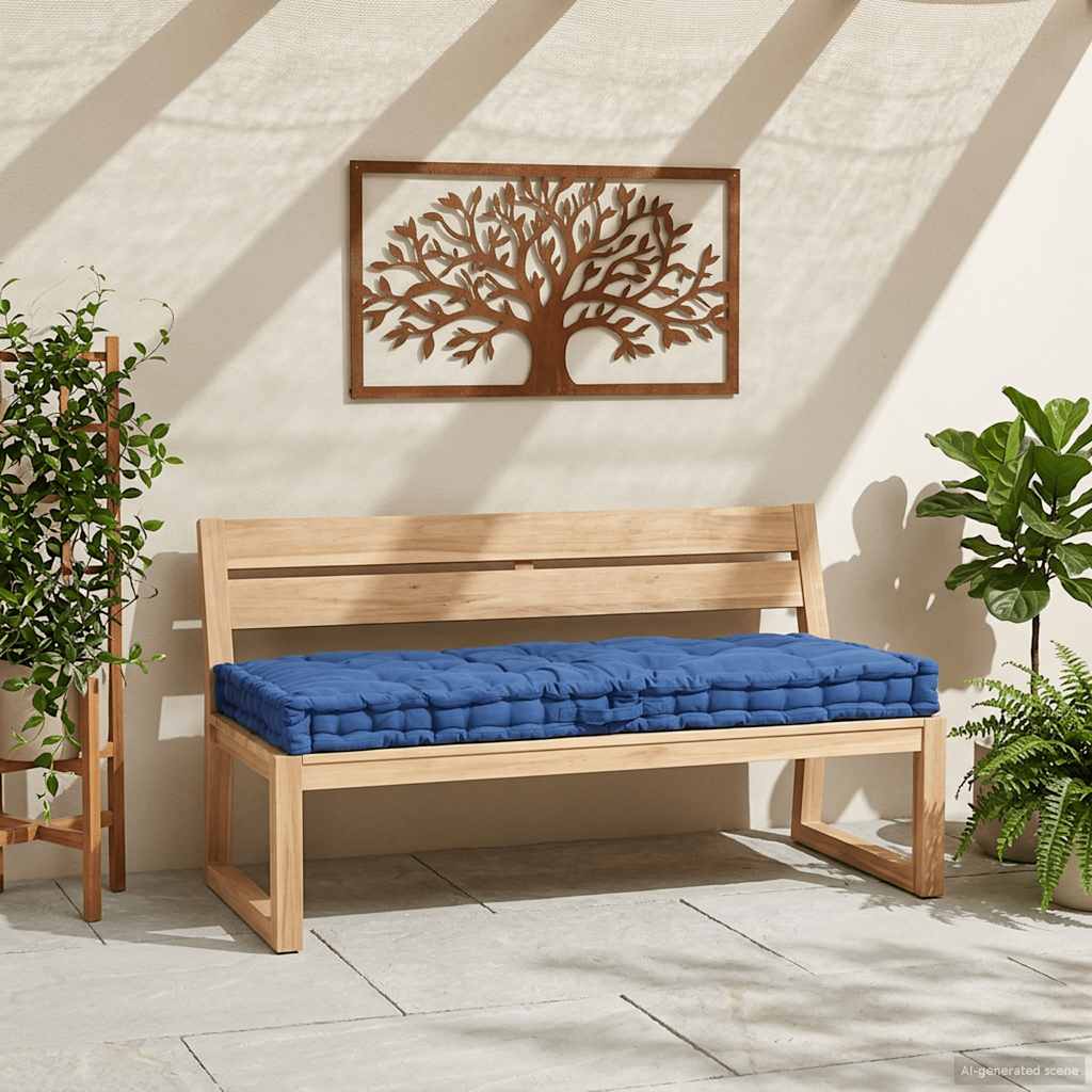 Palettenkissen Baumwolle 120×80×10 cm Hellblau