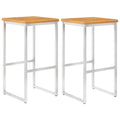 Barhocker 2 Stk. Massivholz Akazie und Edelstahl
