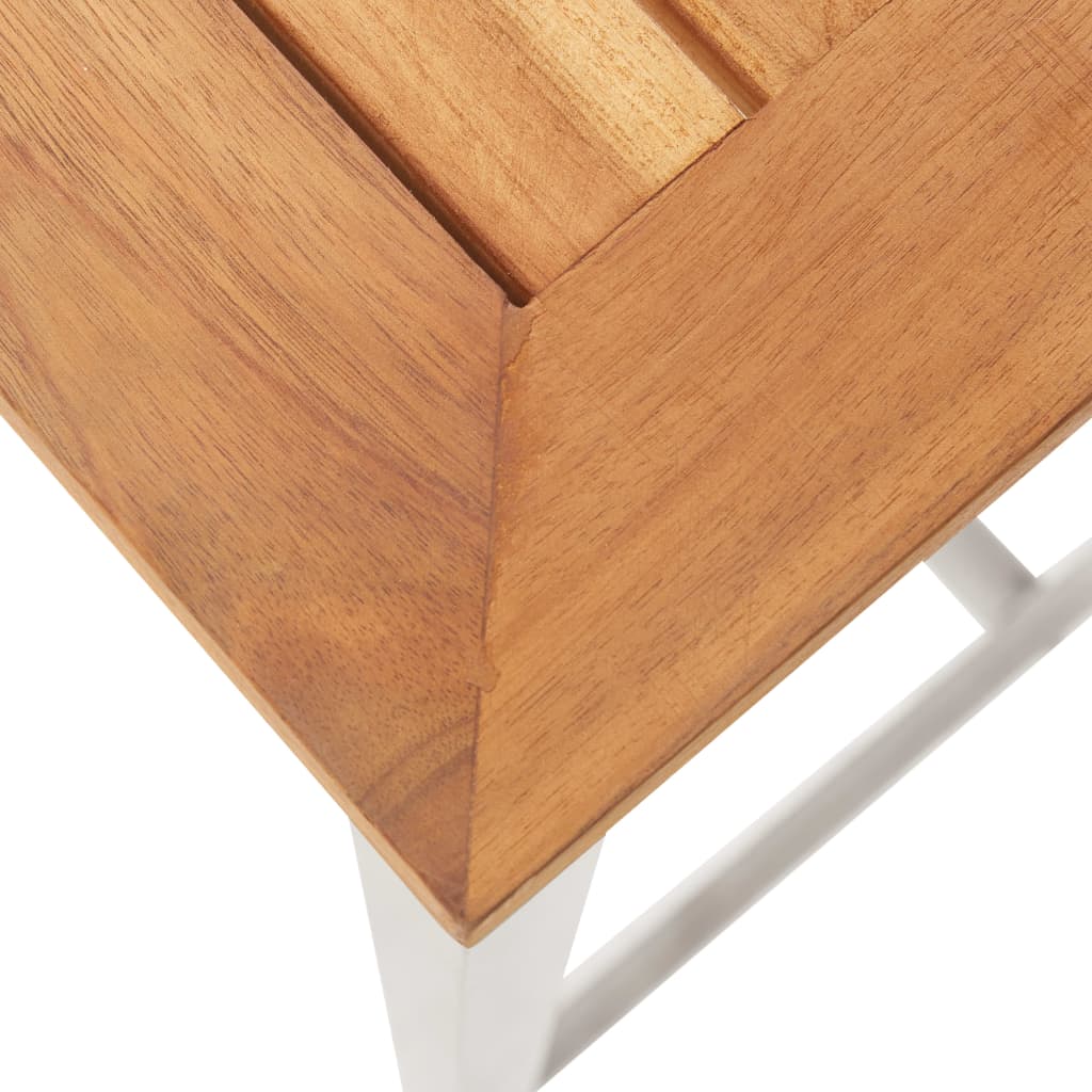 Barhocker 2 Stk. Massivholz Akazie und Edelstahl