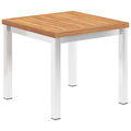 Garten-Beistelltisch 45 x 45 x 38 cm Teak Massivholz Edelstahl