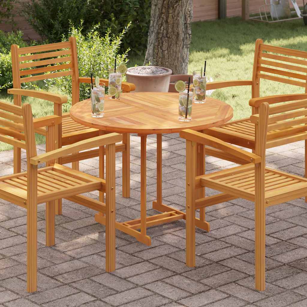 Tischplatte Massivholz Teak Rund 2,5 cm 90 cm