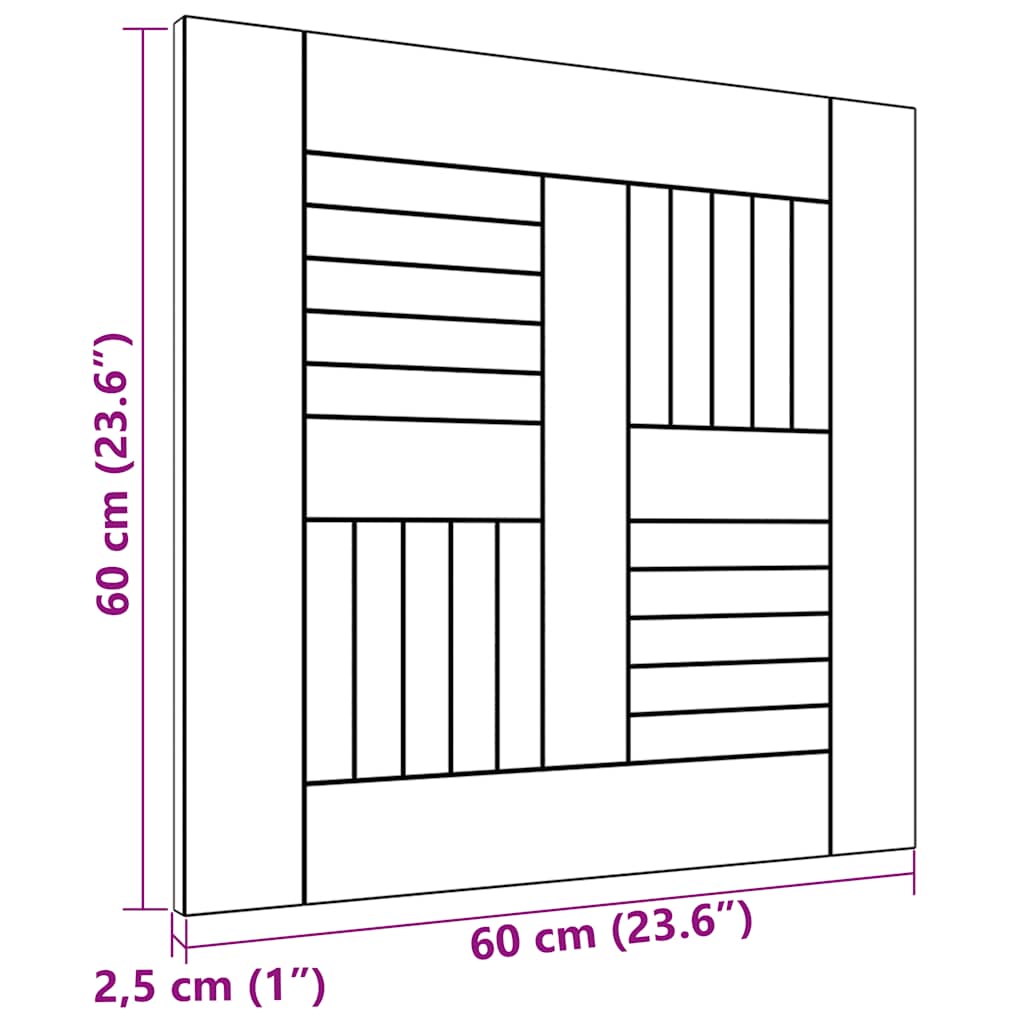 Tischplatte Massivholz Teak 60×60×2,5 cm