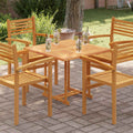 Tischplatte Massivholz Teak Quadratisch 80×80×2,5 cm