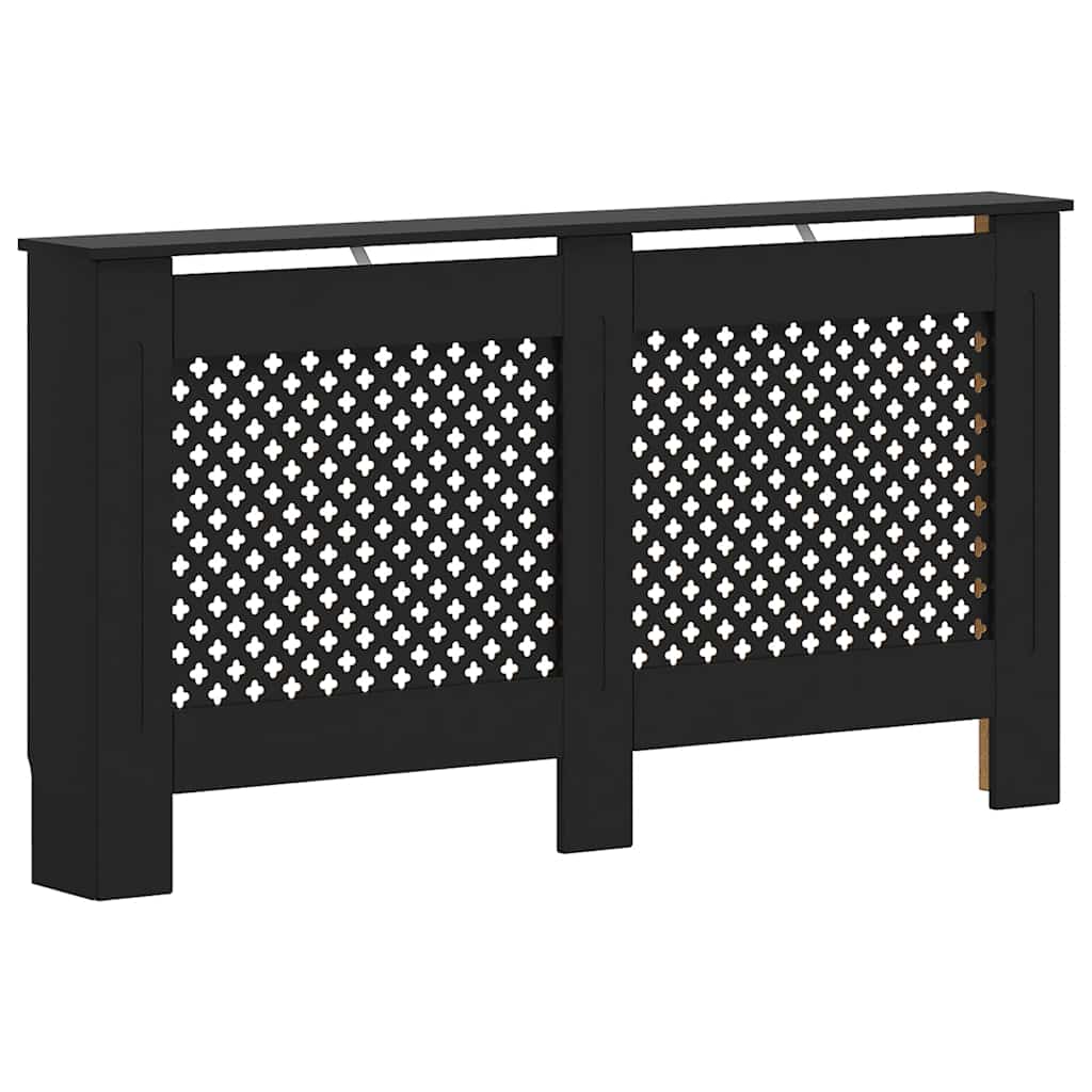 Heizkörperverkleidung Schwarz 152x19x81,5 cm MDF
