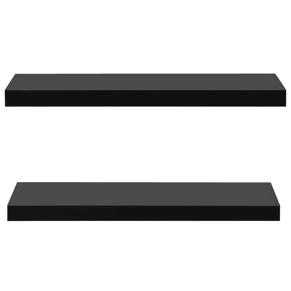 Schweberegale 2 Stk. Schwarz 80x20x3,8 cm