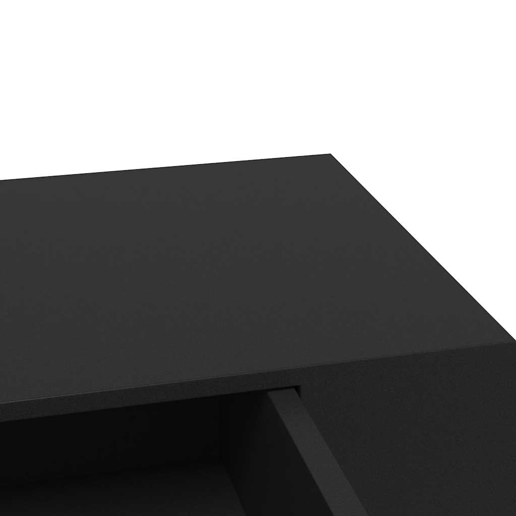 Schweberegal mit Schublade Schwarz 48x25x8 cm