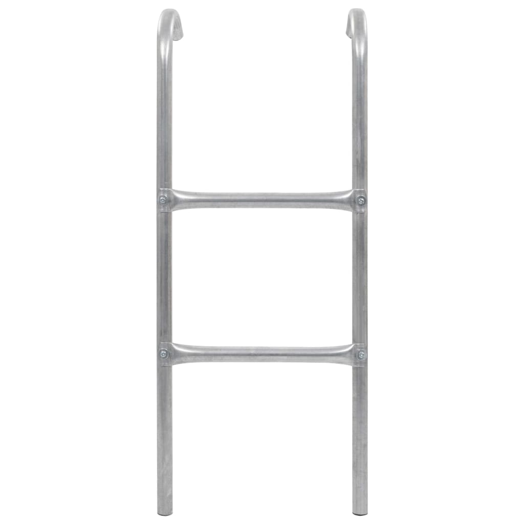 2-stufige Trampolinleiter Stahl Silbern 72 cm (Geeignet für 65 cm Höhe)