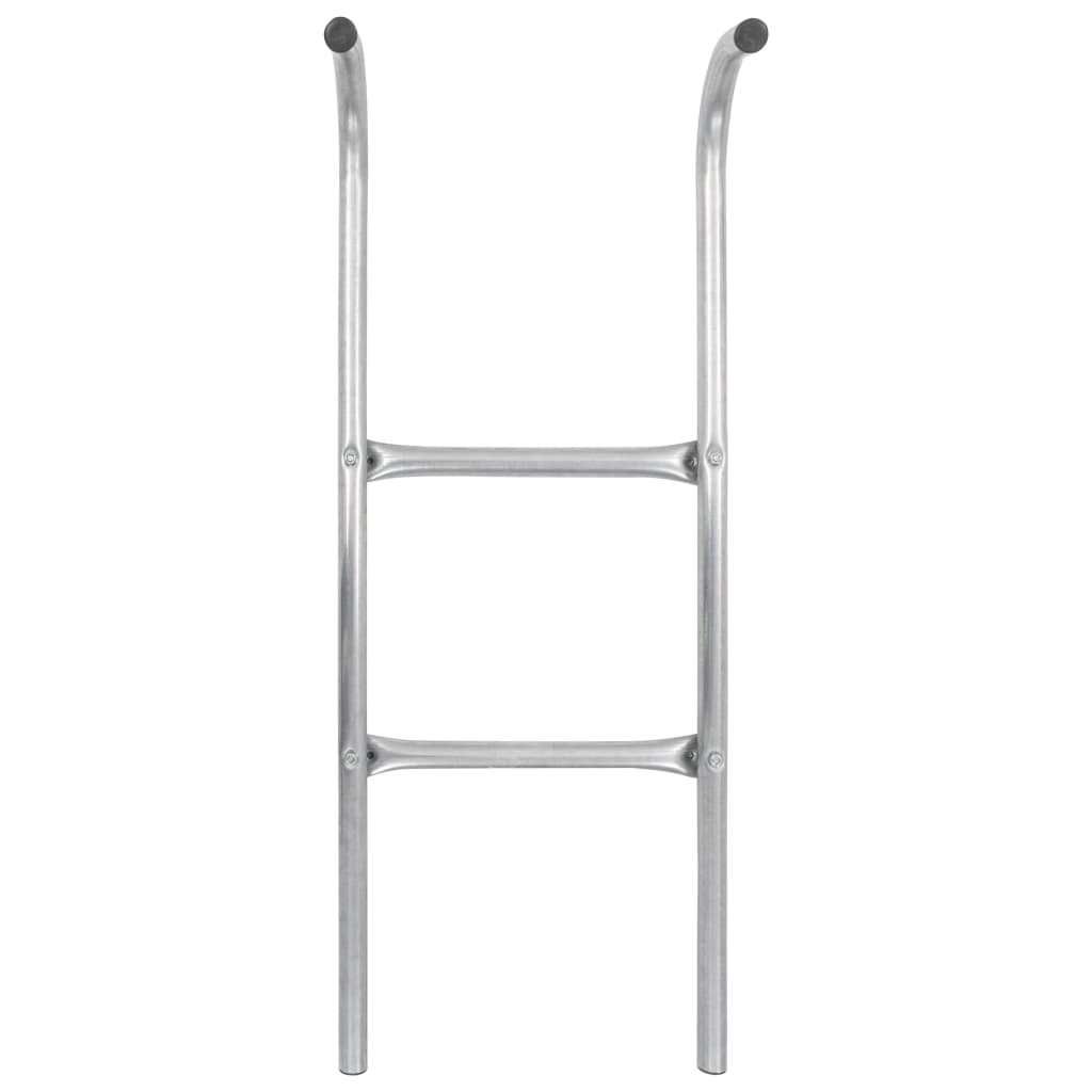 2-stufige Trampolinleiter Stahl Silbern 72 cm (Geeignet für 65 cm Höhe)