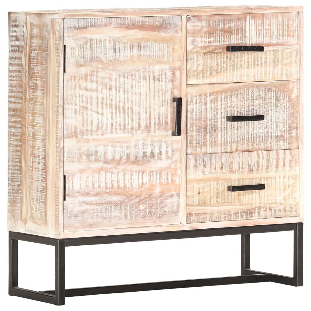 Sideboard Weiß 73×30×75 cm Massivholz Akazie