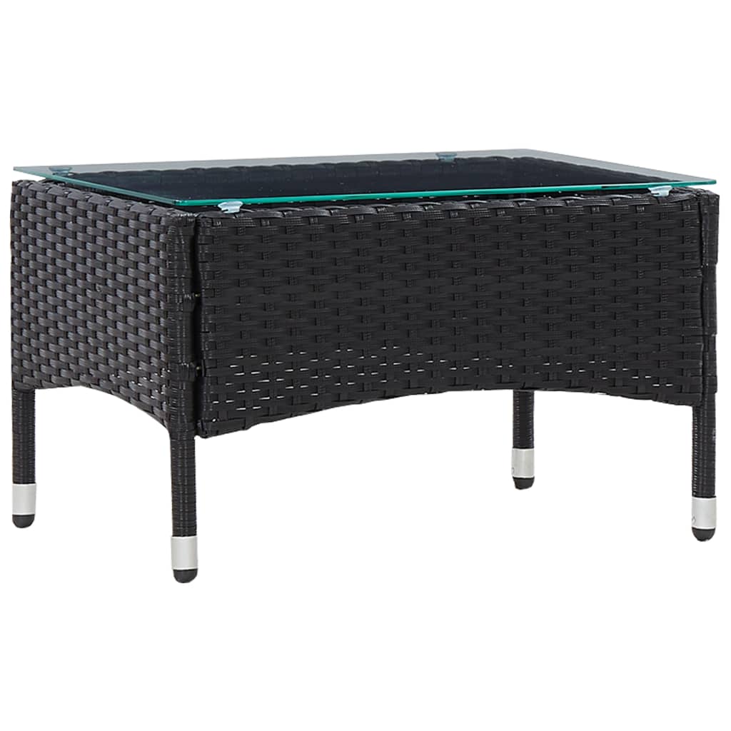 Couchtisch Schwarz 60x40x36 cm Poly Rattan
