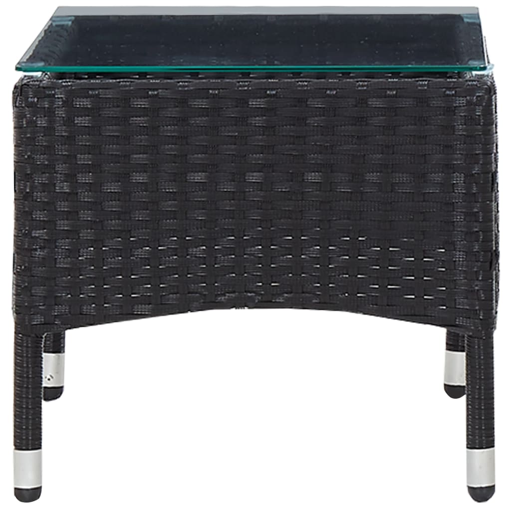 Couchtisch Schwarz 60x40x36 cm Poly Rattan