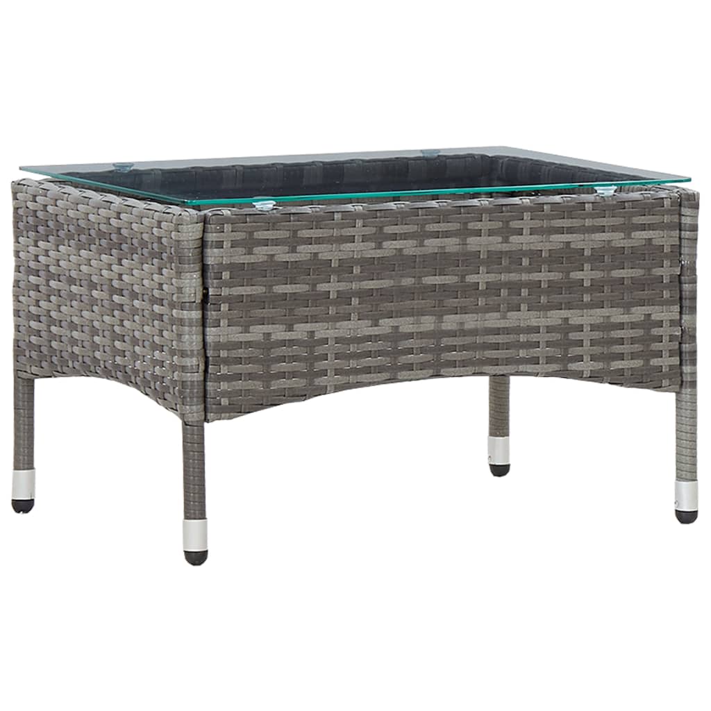 Couchtisch Grau 60x40x36 cm Poly Rattan