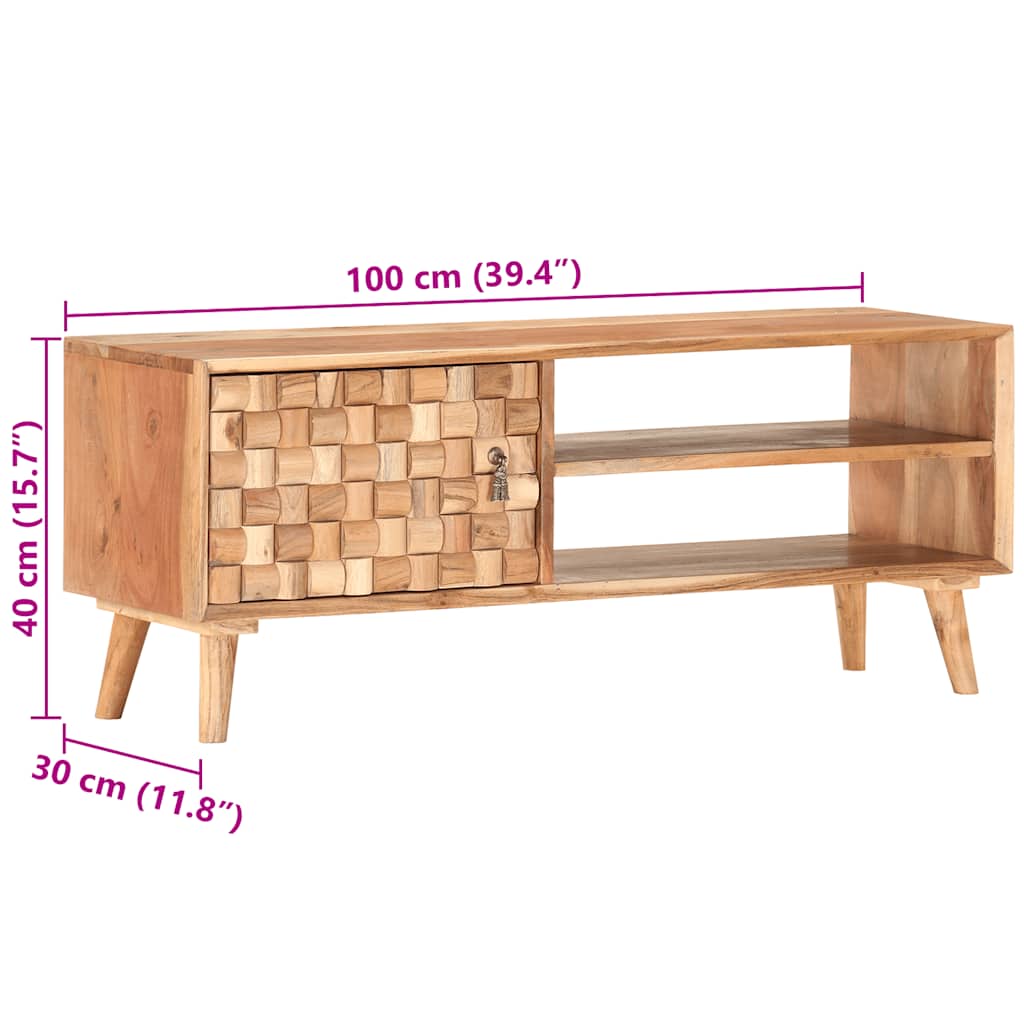 TV-Schrank 100x30x40 cm Massivholz Akazie