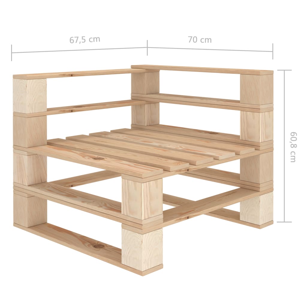 Garten-Ecksofa aus Paletten Holz