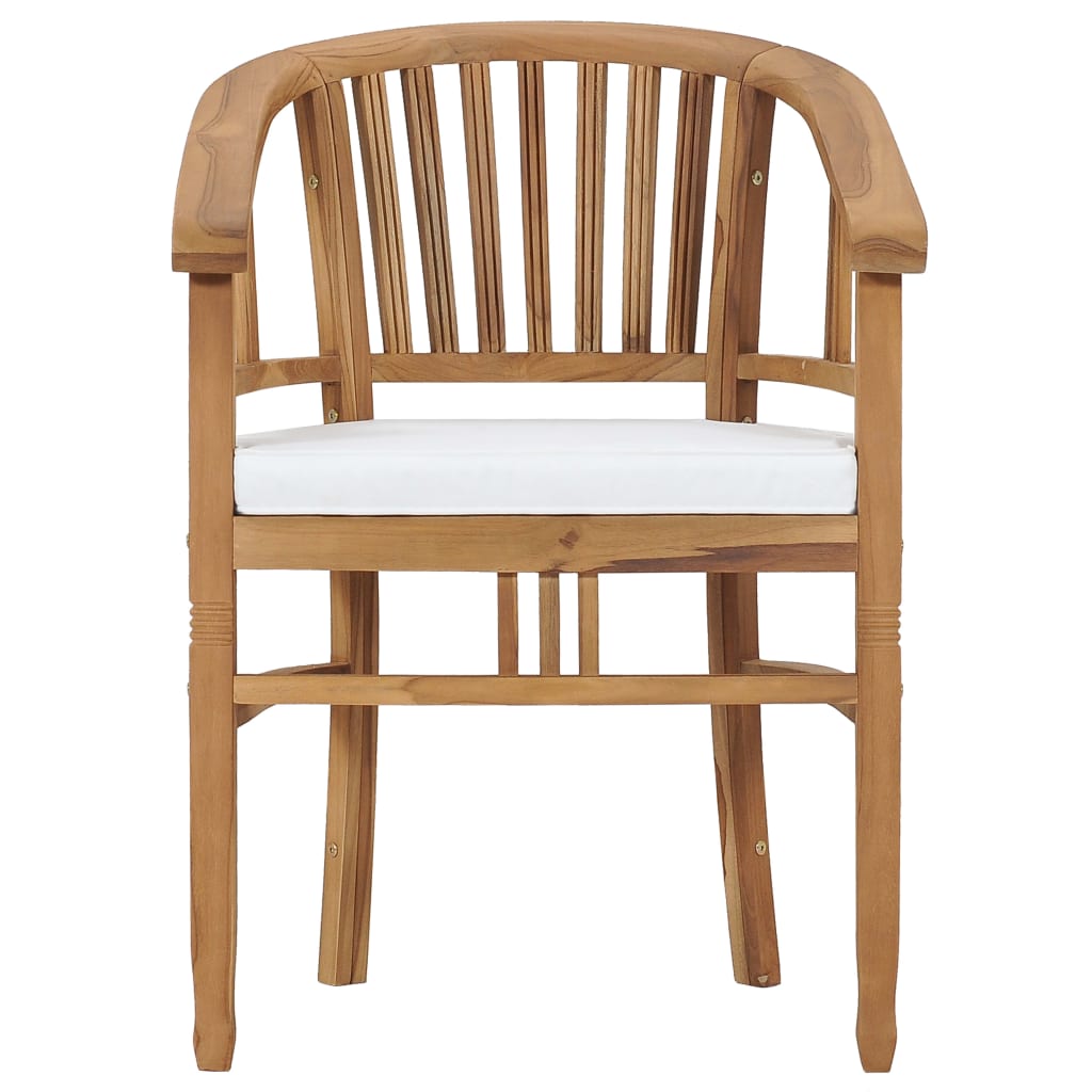 Gartenstühle mit Kissen 2 Stk. Teak Massivholz