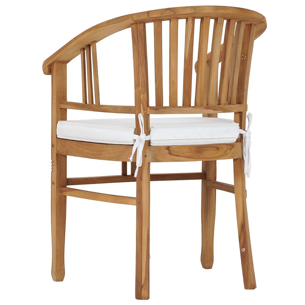Gartenstühle mit Kissen 2 Stk. Teak Massivholz