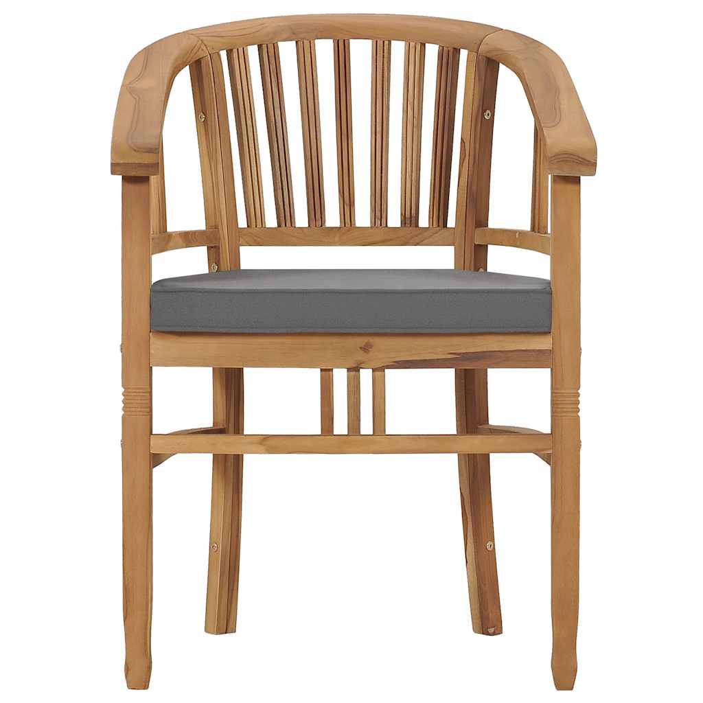 Gartenstühle mit Kissen 2 Stk. Teak Massivholz