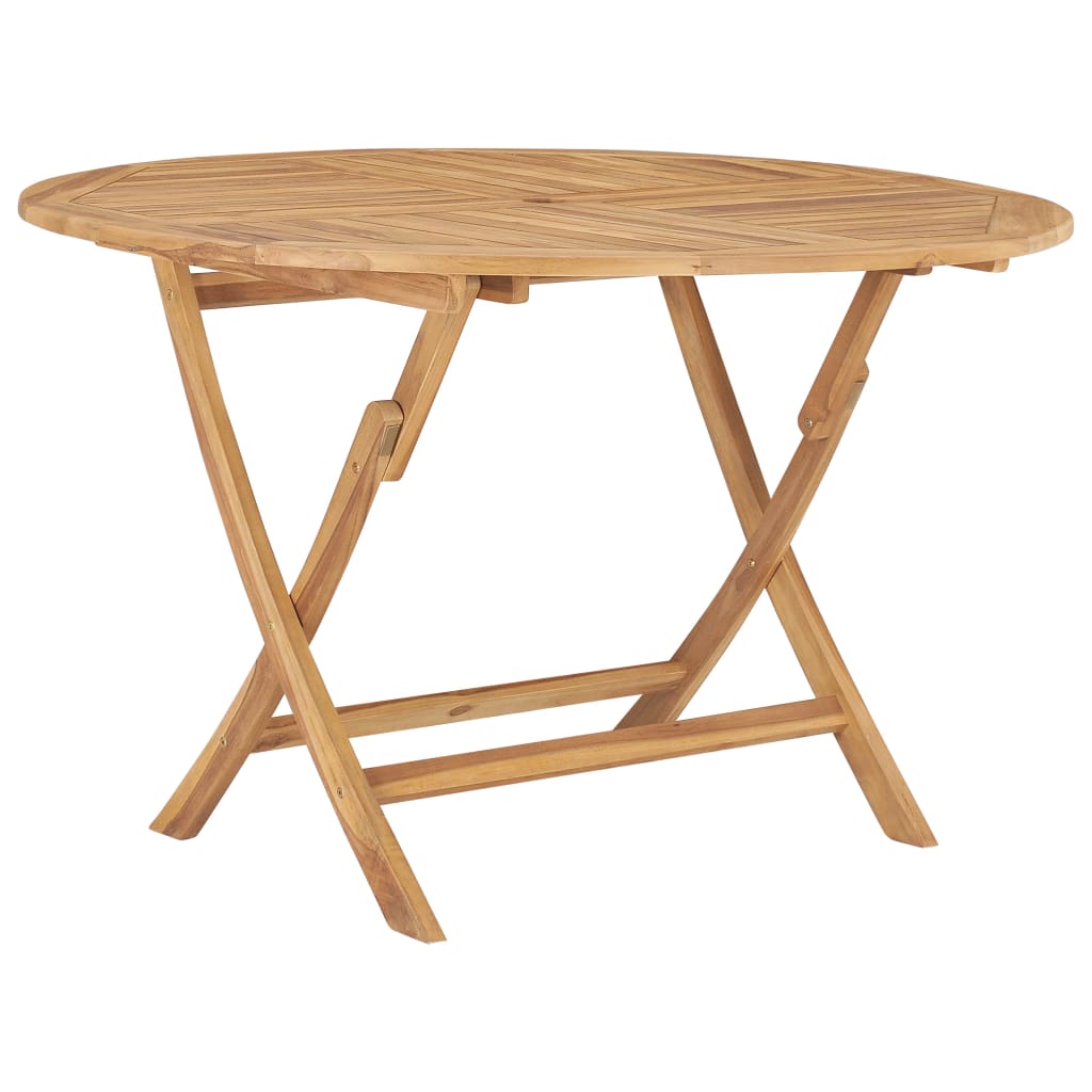 Gartentisch Klappbar Ø 120 cm Massivholz Teak