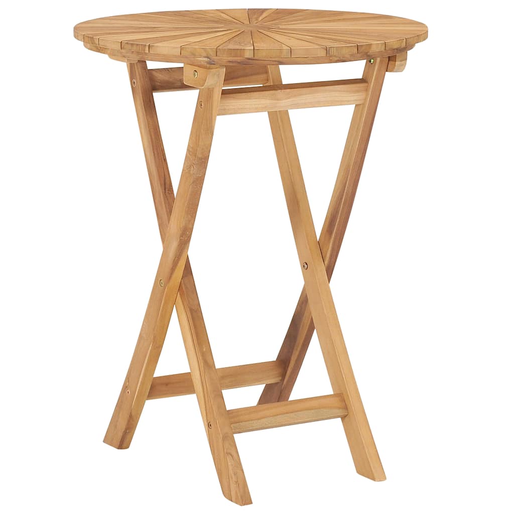 Gartentisch Klappbar Ø 60 cm Massivholz Teak