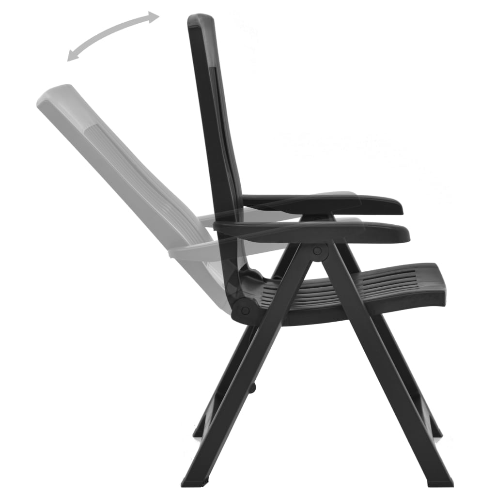Gartenstühle Verstellbar 2 Stk. Kunststoff Anthrazit