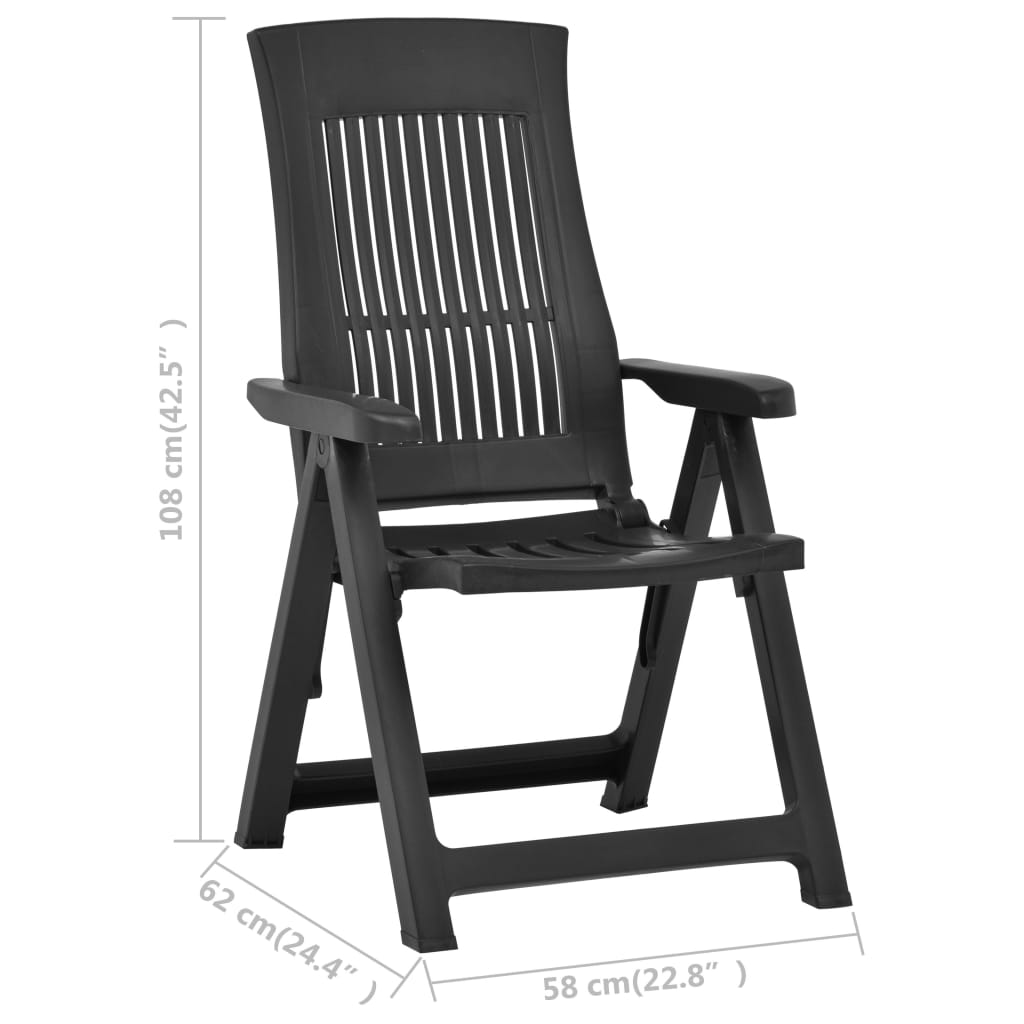 Gartenstühle Verstellbar 2 Stk. Kunststoff Anthrazit