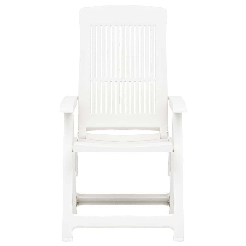Verstellbare Gartenstühle 2 Stk. Kunststoff Weiß