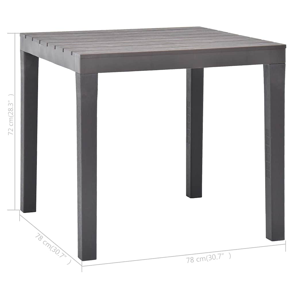 Gartentisch Moccafarben 78 x 78 x 72 cm Kunststoff