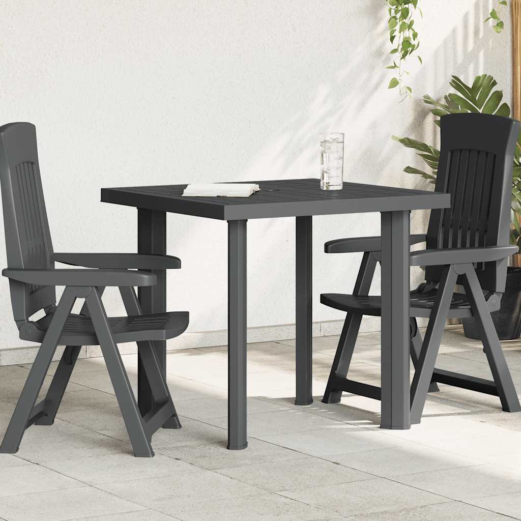 Gartentisch Anthrazit 80x75x72 cm Kunststoff
