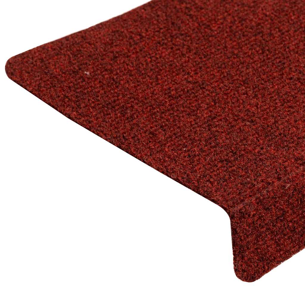 Stufenmatten Selbstklebend 15 Stk. 65x21x4 cm Bordeauxrot Rechteckiger Rand