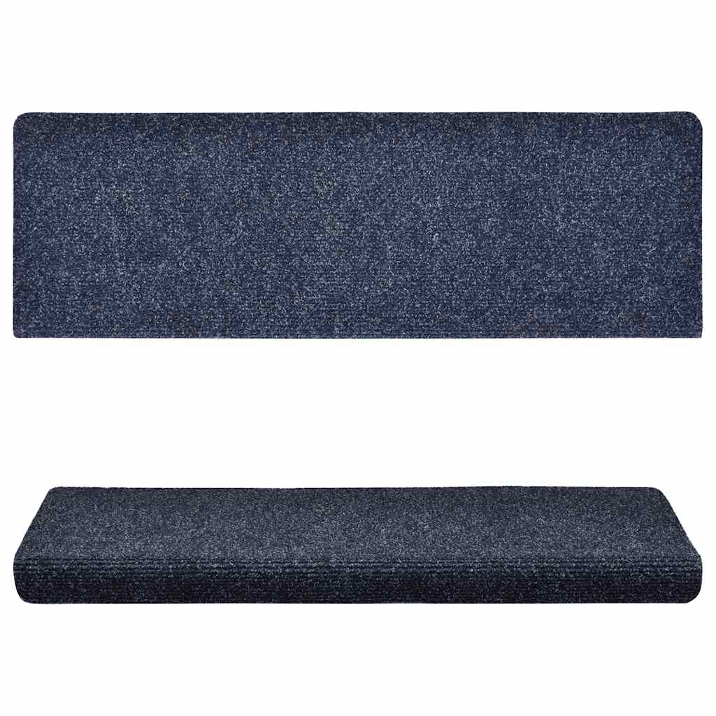 Stufenmatten Selbstklebend 15 Stk. 65x21x4 cm Blau Rechteckiger Rand