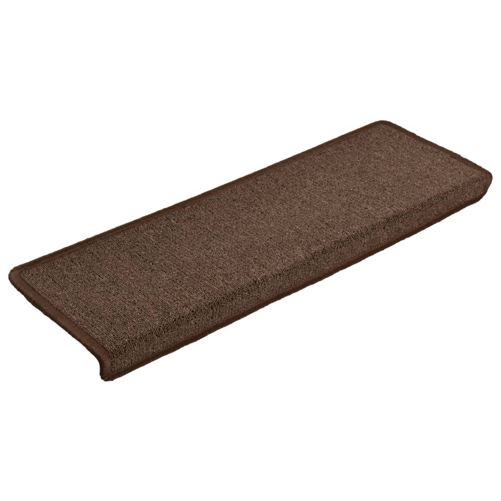 Stufenmatten 15 Stk. 65x21x4 cm Braun Rechteckiger Rand