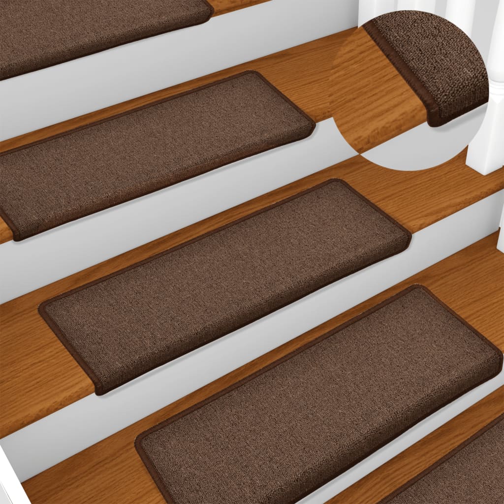 Stufenmatten 15 Stk. 65x21x4 cm Braun Rechteckiger Rand