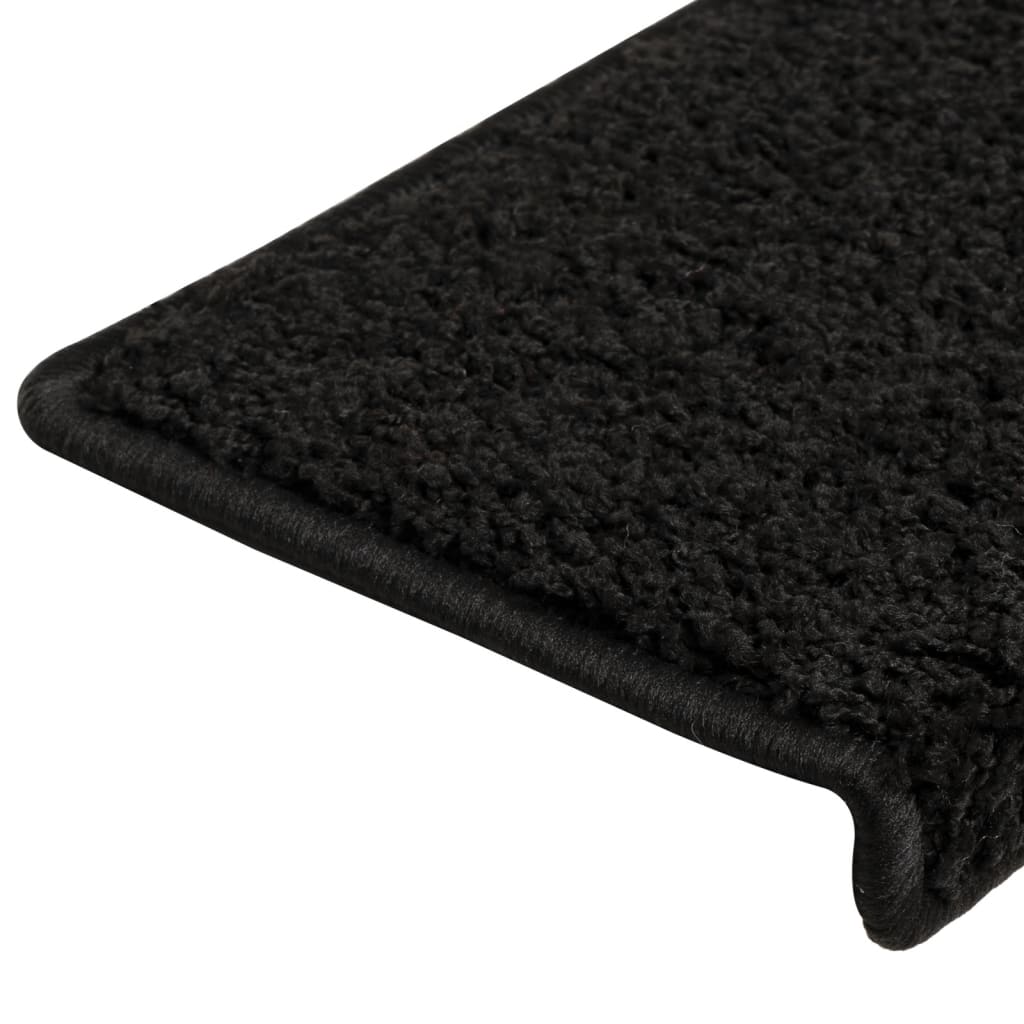 Stufenmatten 15 Stk. 65x21x4 cm Schwarz Rechteckiger Rand