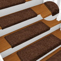 Stufenmatten 15 Stk. 65x21x4 cm Braun Rechteckiger Rand
