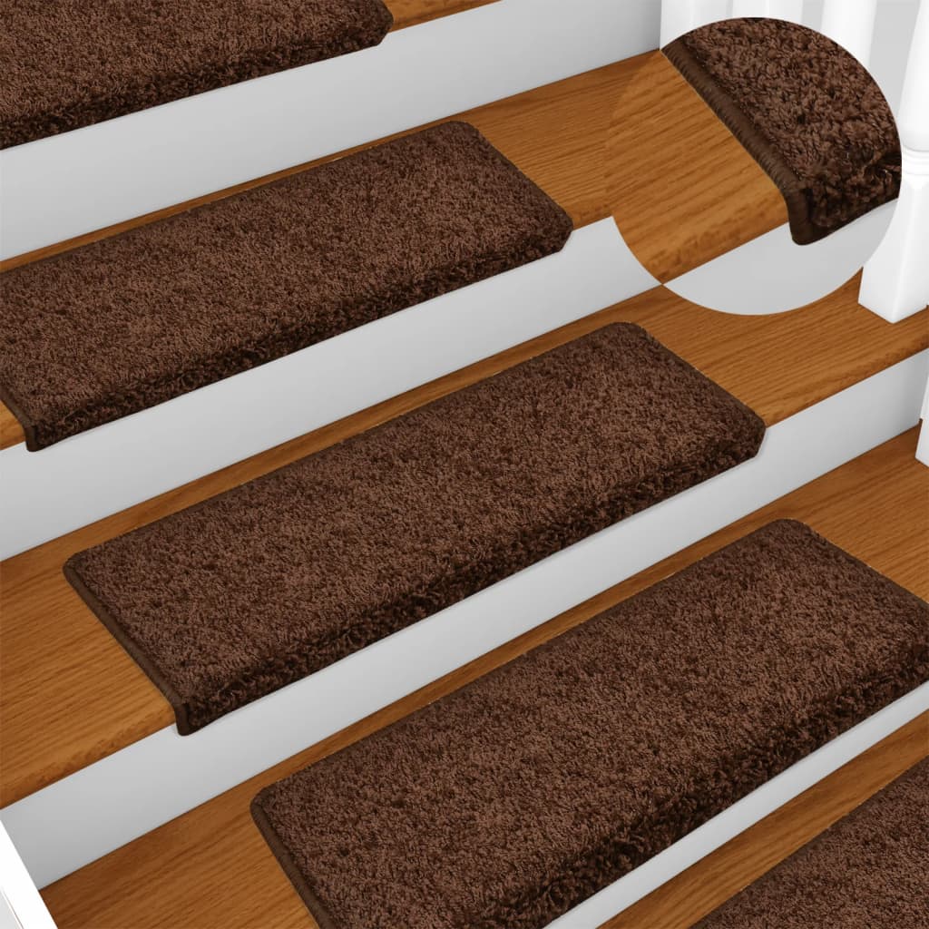 Stufenmatten 15 Stk. 65x21x4 cm Braun Rechteckiger Rand